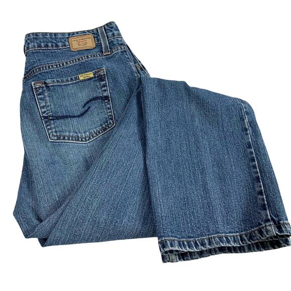 Levi Strauss Signature Jeans Misses 14 Short High Rise Bootcut Medium Wash Denim - Picture 1 of 7